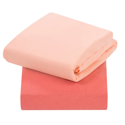 Pack 2 Sábanas Bajeras Algodón 60x120x12 cm - CORAL