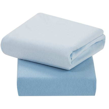 Pack 2 Sábanas Bajeras Algodón 60x120x12 cm CELESTE