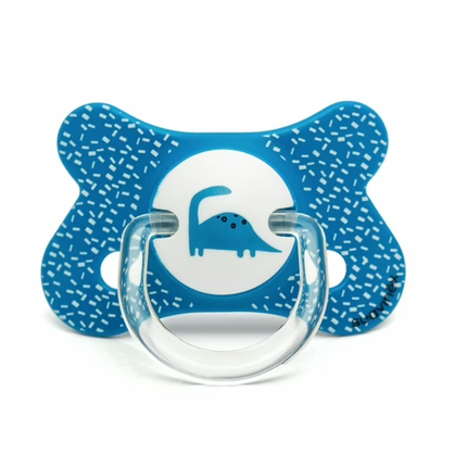 CHUPETE FUSION ANATOMICO SILICONA +4M - 18M DINO/AZUL