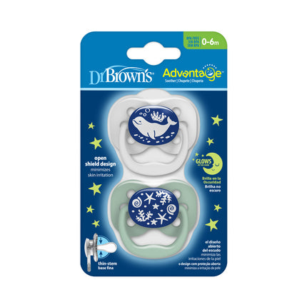 Chupete Advantage Noche 0-6M 2UN, Océano Azul