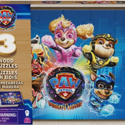 PAW PATROL MIGHTY 3 PUZZLES MADERA