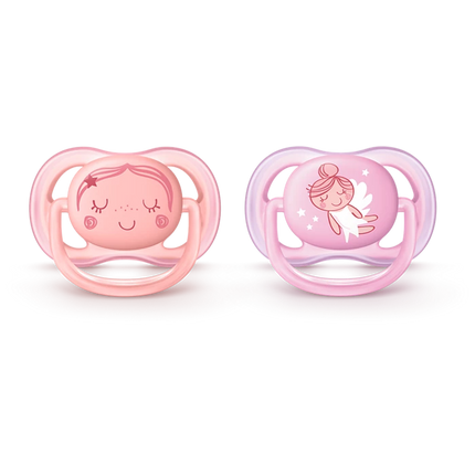 2 Chupetes Ultra Air decorados 0-6 meses Pink