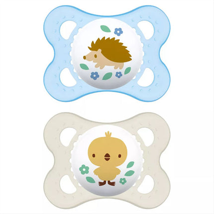 2 Chupetes Silicona  Original 2-6 Meses Celeste