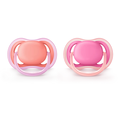 2 Chupetes Ultra Air lisos 6-18 meses Pink