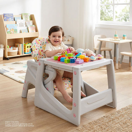 Silla Comer Alta Sit-Up Plus Rosado