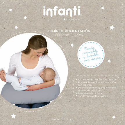 Cojin Alimentación Gris Estrellas