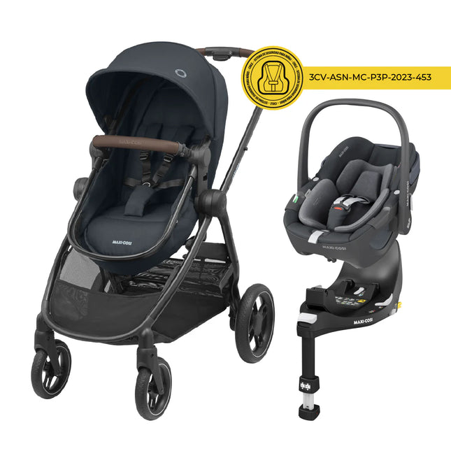 Coche Travel System  Zelia 3 + Pebble 360° + Family Fix Esse Grey