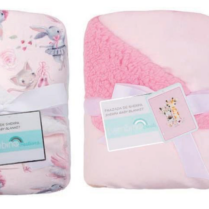 FRAZADA PLUSH BAMBINO ÑIÑA ROSADA