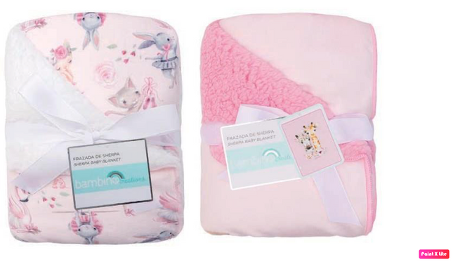 FRAZADA PLUSH BAMBINO ÑIÑA ROSADA