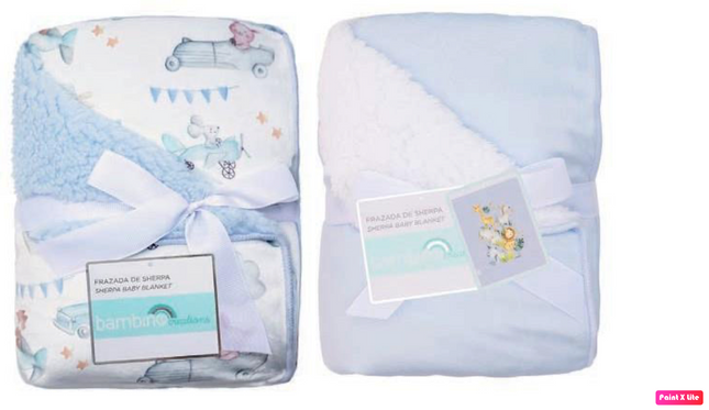 FRAZADA PLUSH BAMBINO ÑIÑO CELESTE