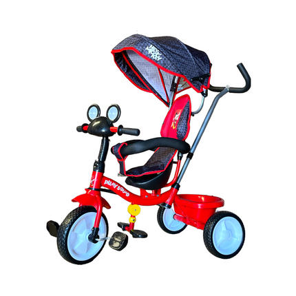 Triciclo Musical Con Guia Y Techo Mickey