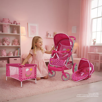 Set De Coche De Muñecas 3 En 1