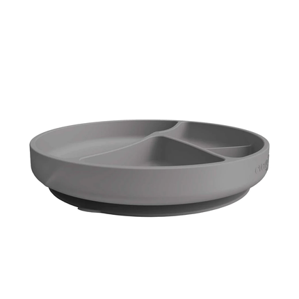 Plato De Silicona Con Ventosa Gris