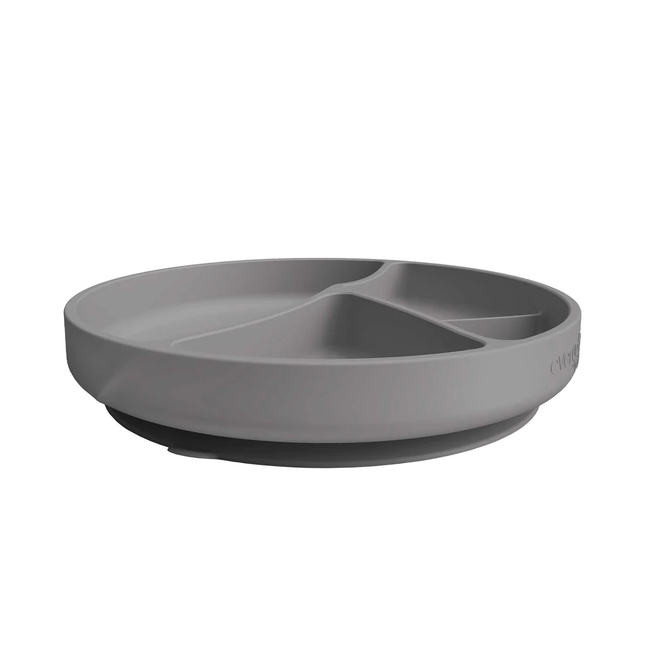 Plato De Silicona Con Ventosa Gris