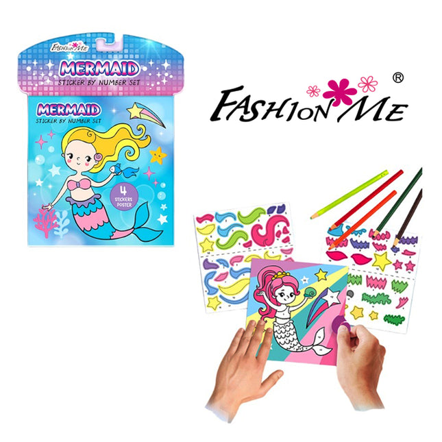 LIBRETA SIRENITA CON NUMEROS Y STICKERS