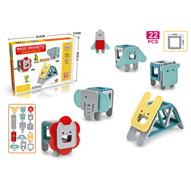 MAGNETICOS BLOQUES ANIMALITOS 22 PZAS.