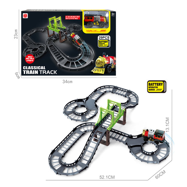 PISTA CON VAGON TREN CLASICO