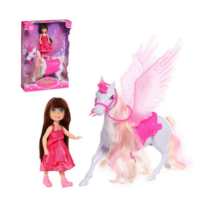 MUÑEQUITA CON CABALLO PEGASSO