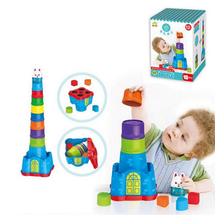 CASTILLO DE ENCAJE Y CILINDRO APILABLES 15 PCS