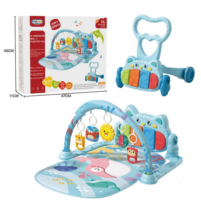 GIMNASIO ALFOMBRA ANDADOR BEBE CON PIANO  2 EN 1