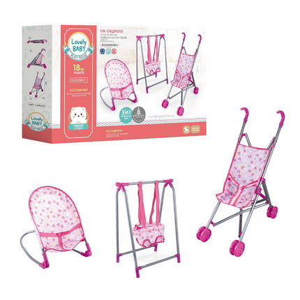SET 3 EN 1 COCHE, SILLA Y COLUMPIO