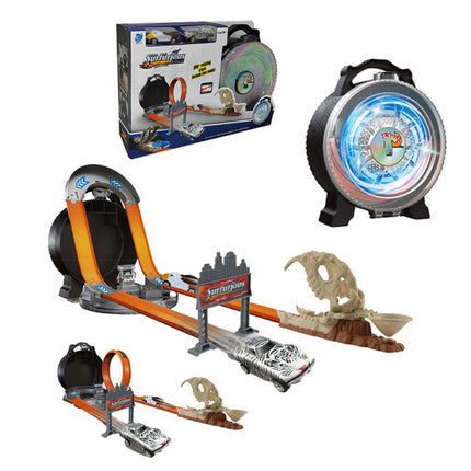 RUEDA TRANSFORMA EN PISTA CON 2 VEHICULOS