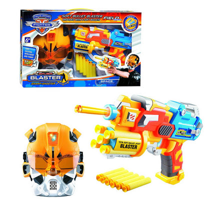 PISTOLA LANZA DARDO CON MASCARA