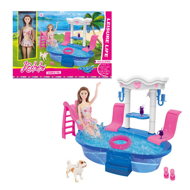 MUÑECA CON PISCINA Y ACCES.