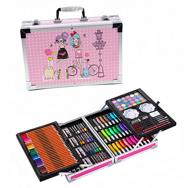 SET DE ARTE MALETA PINK ALUMINIO 145 PCS.