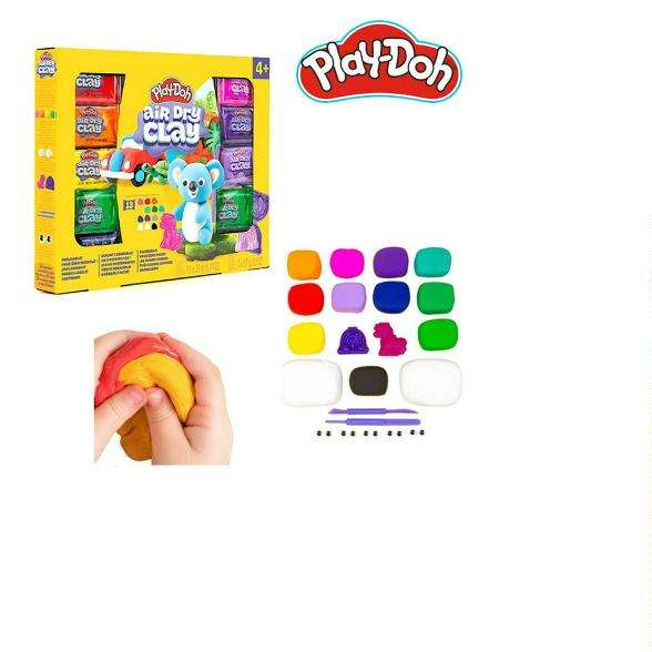 Play-Doh Arcilla Air Dry Clay Moldeable 13 Col y Acess
