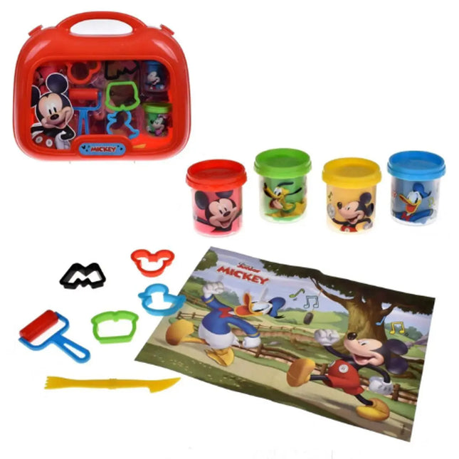 SET DE MASAS CON ACCESORIOS EN MALETA PLASTICA DE 28 X 24 CMS DISNEY - MICKEY