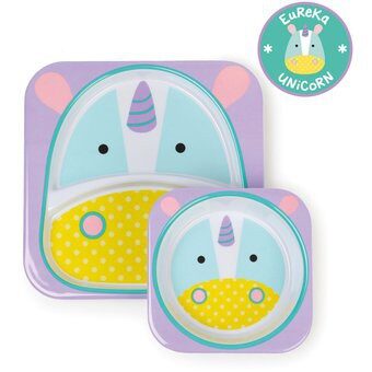 SET PLATO + BOWL ZOO - UNICORN