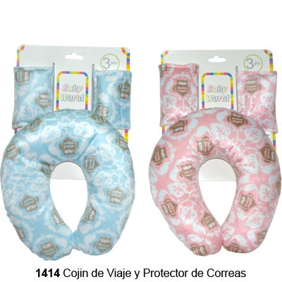 Cojin de Viaje para Bebe y Protector de Correas