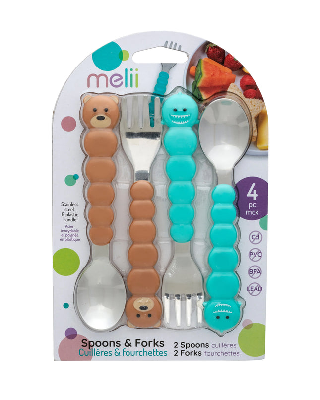 Set De 4 Cubiertos Tiburon Y Oso