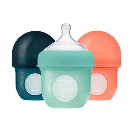NURSH SILICONE POUCH BOTTLE 4 OZ - 3 PK Teal