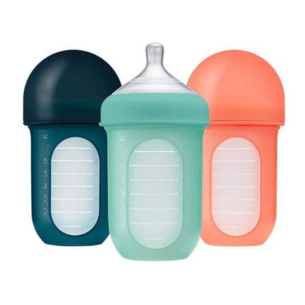 NURSH SILICONE POUCH BOTTLE 8 OZ - 3 PK Teal