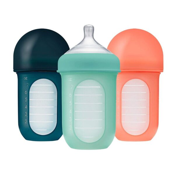 NURSH SILICONE POUCH BOTTLE 8 OZ - 3 PK Teal