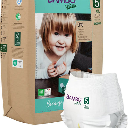 Bambo Nature Eco-Friendly Pants 5 XL Paq. x 19 UN. 11-17  KG