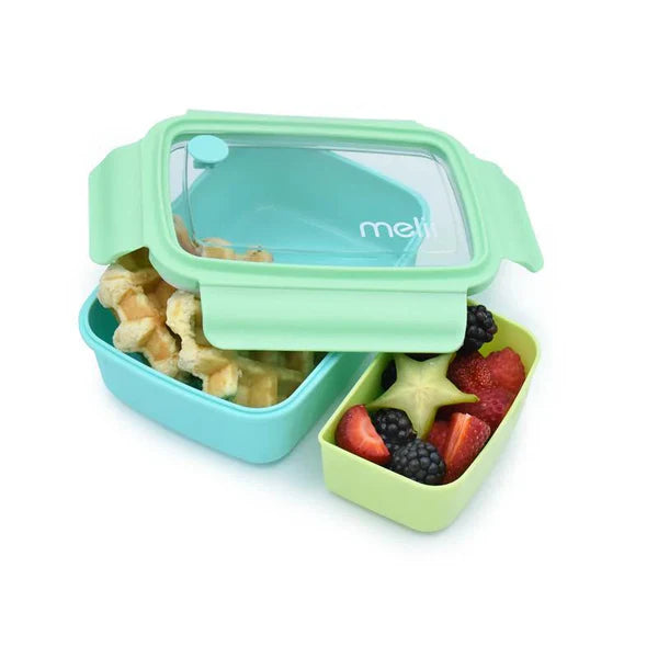 Lonchera Bento Con Divisiones Azul 880 ml