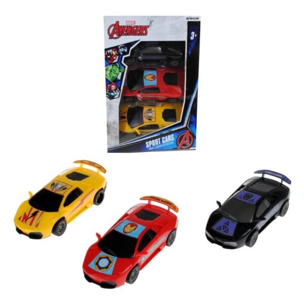 PACK 3 AUTOS DEPORTIVOS A FRICCION AVENGERS