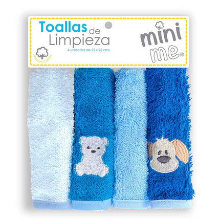 Pack de 4 Toallas Limpieza 25x25 cms Celeste