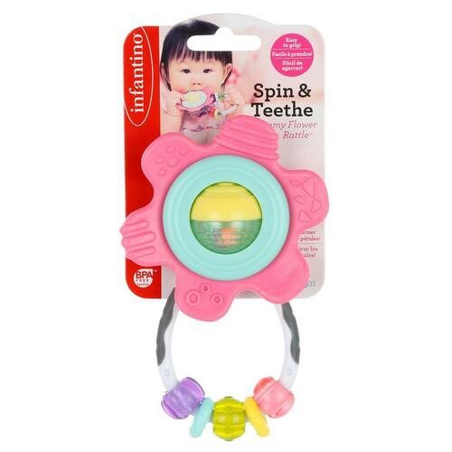 SPARKLE - SPIN & TEETHE GUMMY FLOWER RATTLE