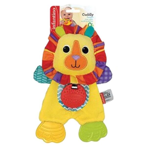 CUDDLY TEETHER ASSORT - LION/HIPPO
