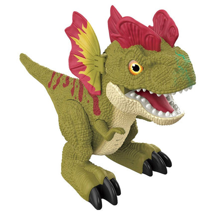 Dinosaurio con vapor, movimiento, luces y sonidos. Disponible en verde y verde claro.
