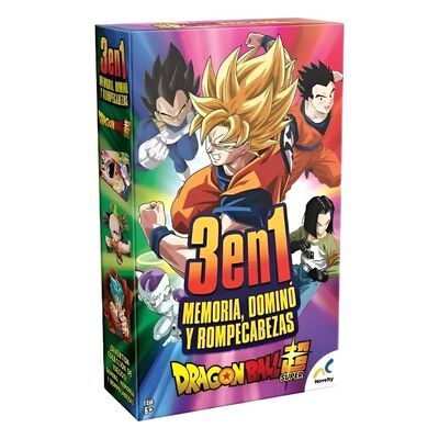 Set de Juegos 3 en 1 Dragon Ball Super: Memoria, Dominó y Rompecabezas