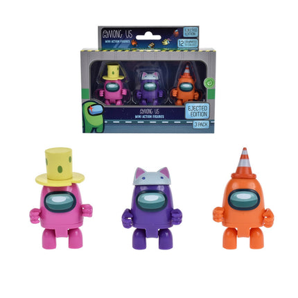 PACK DE 3 FIGURAS DE ACCION AMONG US DE 5 CMS DE MATERIAL RECICLABLE
