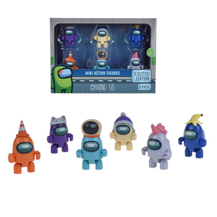 PACK DE 6 FIGURAS DE ACCION AMONG US DE 5 CMS DE MATERIAL RECICLABLE