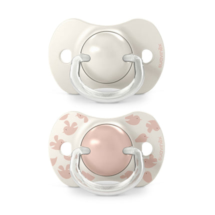 Chupetes Rosa Birdies con Tetina Fisiologica SX Pro de Silicona 6/18 meses