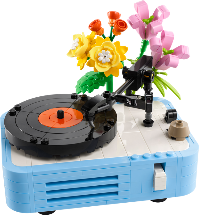 TOCADISCOS CON FLORES