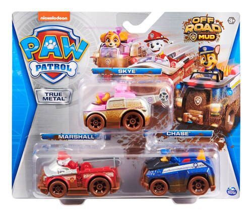 PAW PATROL SET 3 AUTOS METÁLICOS
